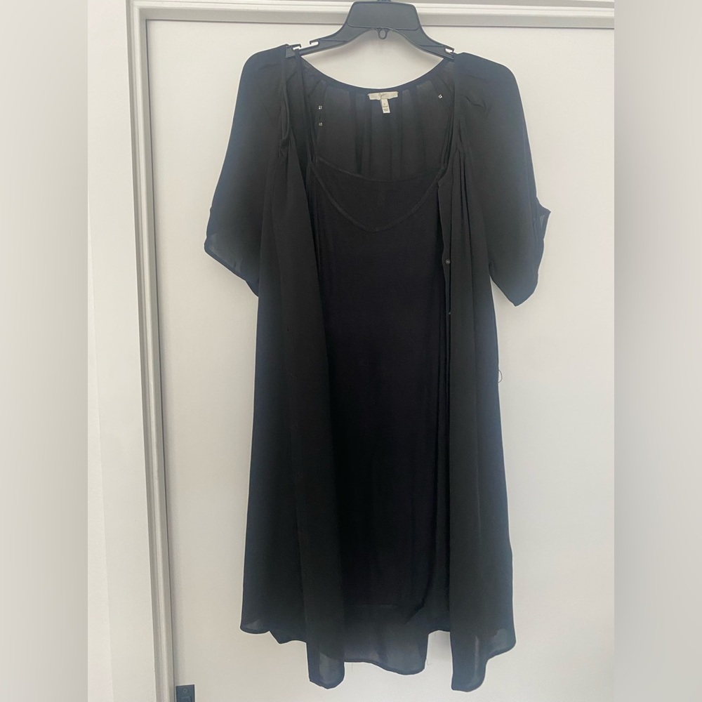 Joie Black Asymmetrical 3/4 Sleeve Blouse